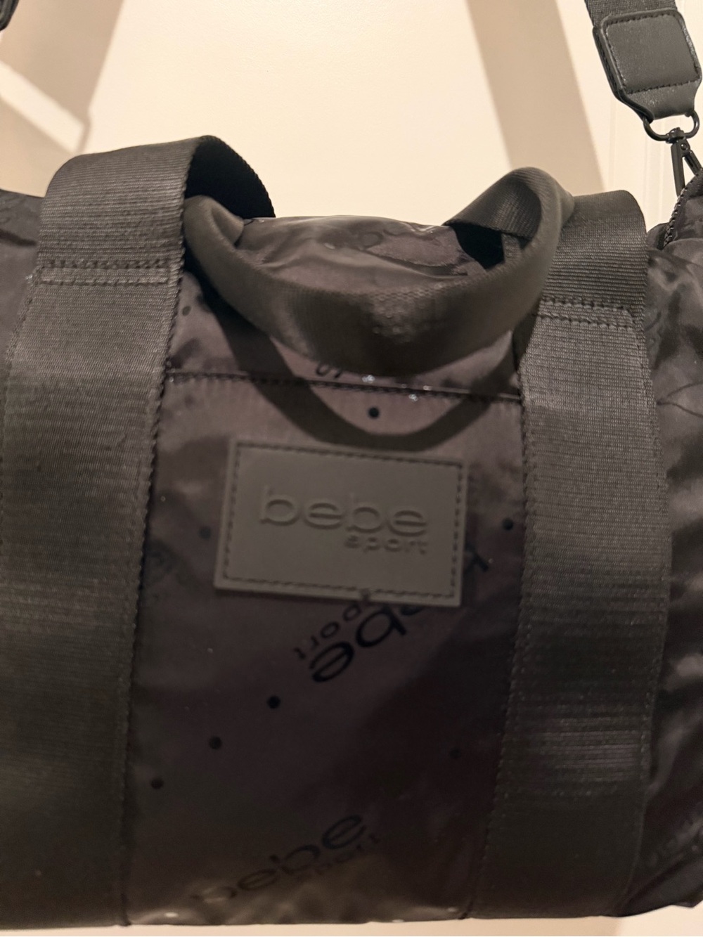 Bebe Sport Small Black Nylon Duffle Gym Bag - Picture 2 of 14